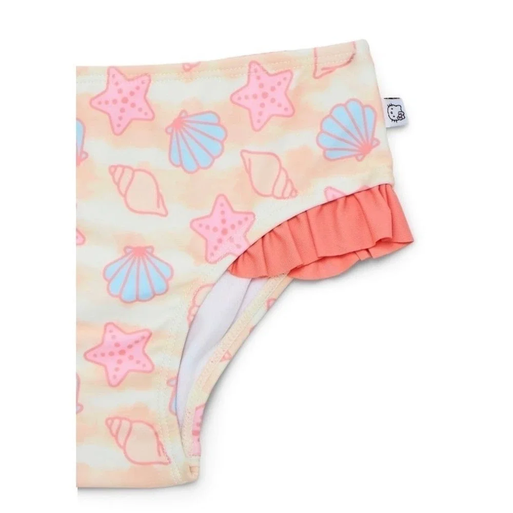Hello Kitty Toddler Girls 2-Piece Tankini Swimsuit Tie Dye Peach 3T NWT